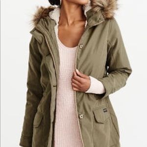 NWOT A+F Sherpa Lined Military Jacket, Small